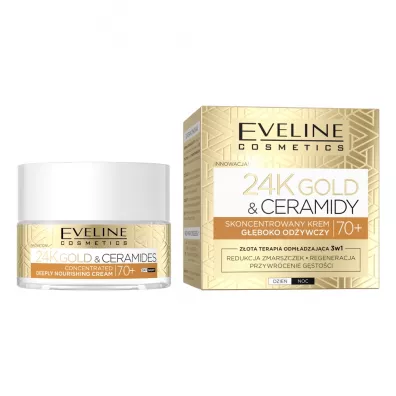 Eveline Cosmetics Cosmetics 24K Gold & Ceramidy skoncentrowany krem do twarzy 70+ 50 ml