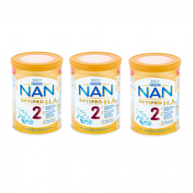 Nestle Nan Optipro HA 2 Mleko modyfikowane w proszku dla niemowlt powyej 6. miesica Zestaw 3 x 400 g