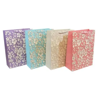 Beniamin Torebka p�aska ma�a Kwiatki T�oczone 18x23x10 cm