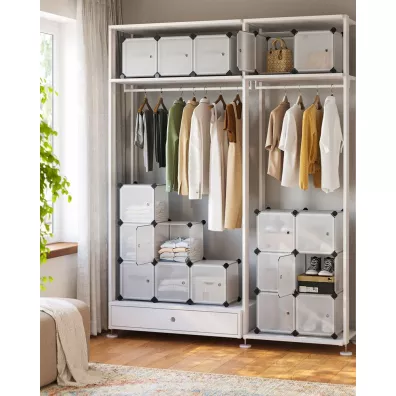 Moduowy rega zestaw 15 pudeek biay