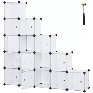 Moduowy rega zestaw 15 pudeek biay