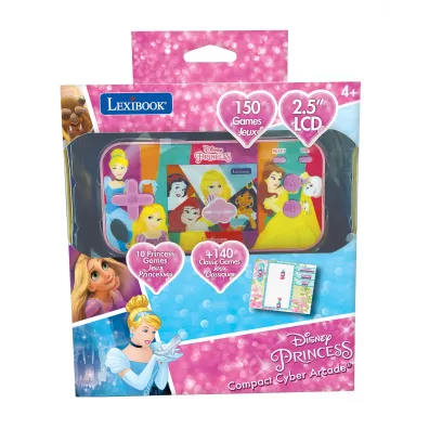 Konsola podrczna Compact Cyber Arcade®  Disney Princess - ekran 2,5`` 150 gier w tym 10 z ksiniczkami Disneya  JL2367DP Lexibook-Apollo