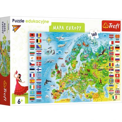 Puzzle 160 el. Edukacyjne. Mapa Europy Trefl