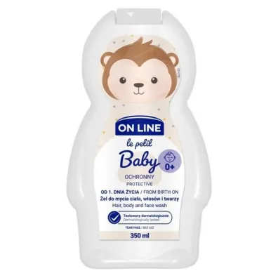 On Line Ochronny �el do mycia twarzy, cia�a i w�os�w od 1 dnia �ycia 3w1 Le Petit Baby 350 ml