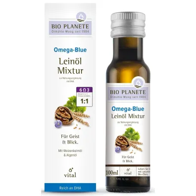 Bio Planete Omega blue - mieszanka z olejem lnianym (orzechy w�oskie, algi morskie) 100 ml Bio