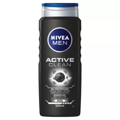 Nivea Men Active Clean �el pod prysznic do twarzy, cia�a i w�os�w 500 ml