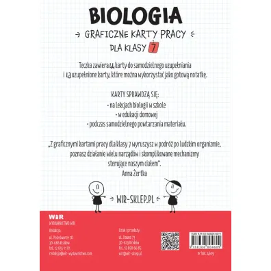 Biologia. Graficzne karty pracy dla klasy 7