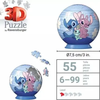 Puzzle Kula 54 el. 3D Stitch 3 Ravensburger
