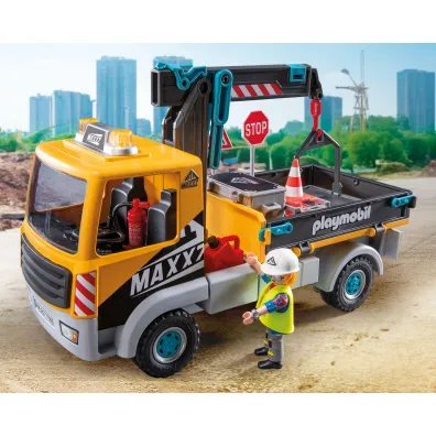 Playmobil Action Heroes Ci�ar�wka budowlana z d�wigiem 71750