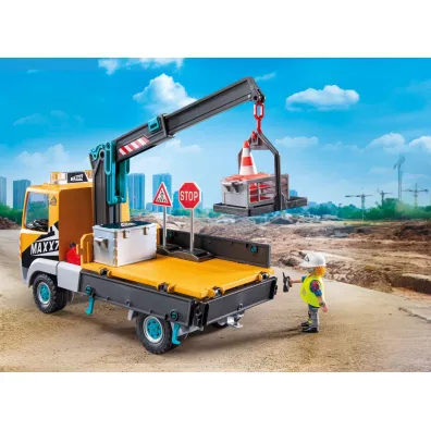 Playmobil Action Heroes Ci�ar�wka budowlana z d�wigiem 71750