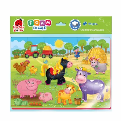Puzzle piankowe 24 el. mieszne obrazki Farma Roter Kafer