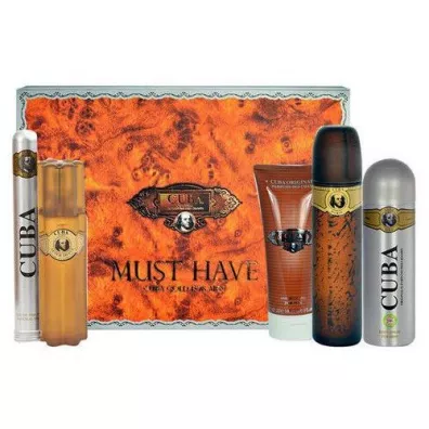 Cuba Original Zestaw dla m�czyzn Woda toaletowa Cuba Gold + Woda toaletowa mini + Dezodorant + Woda po goleniu 100 ml + 35 ml + 200 ml + 100 ml