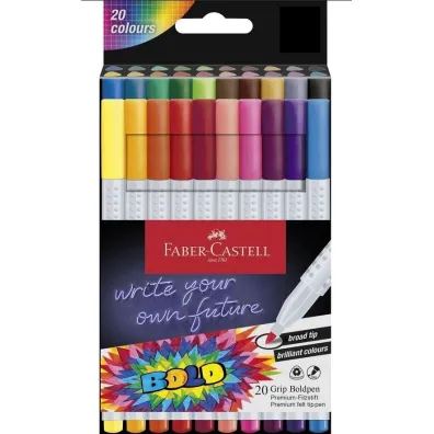 Faber-Castell Flamastry grip boldpen 20 kol.