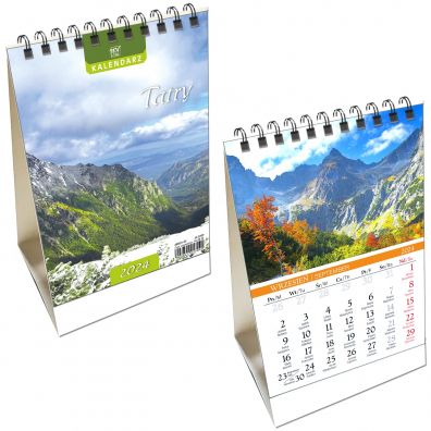 Kalendarz 2024 biurkowy pion mały Tatry