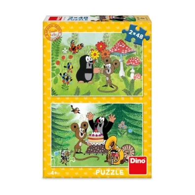Puzzle dla dzieci 2x48 el. Krecik i Myszka w ogrodzie Dino Toys