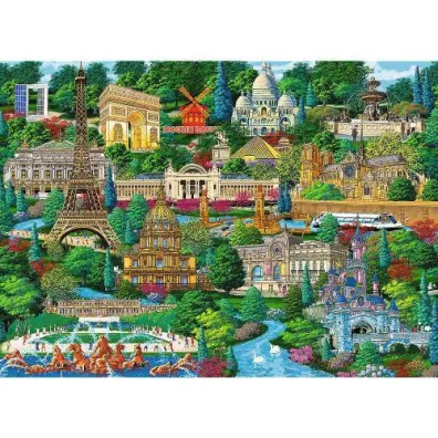 Puzzle drewniane 1000 el. Francja, znane miejsca Trefl
