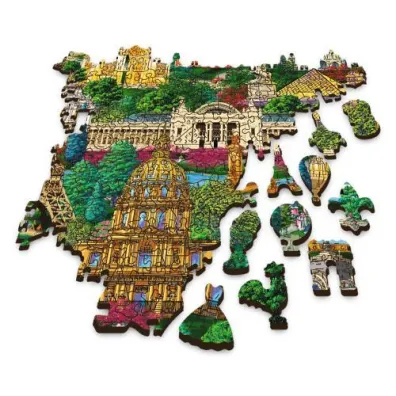 Puzzle drewniane 1000 el. Francja, znane miejsca Trefl
