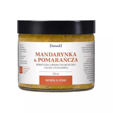 Iossi Mandarynka & Pomara�cza aromatyczny, cukrowy peeling do cia�a z olejem z pestek moreli 250 ml