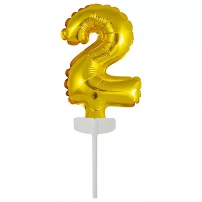 Amscan Balon foliowy mini cyfra 2 z�ota 8x12cm