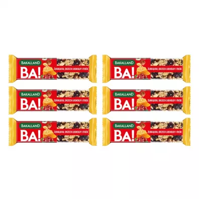 Bakalland Ba! Baton Nuts urawina Zestaw 6 x 30 g