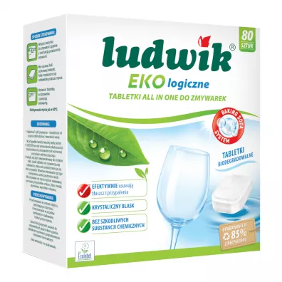 Ludwik Ekologiczne tabletki all in one do zmywarek 80 szt.