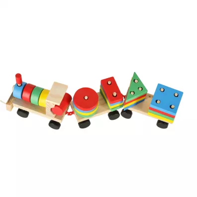 Kolejka pocig lokomotywa klocki drewniane sorter ukadanka zrcznociowa 30cm