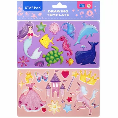 Starpak Plastikowy szablon rysunkowy - ksi�niczki 2 szt.