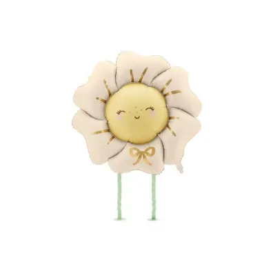 PartyDeco Balon foliowy Kwiatek jasny be 104x104cm