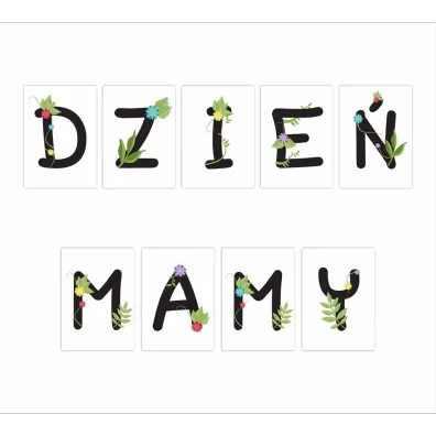 LearnHow Litery dekoracyjne A4 Dzie� Mamy