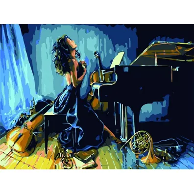 Hobby-maniak.pl Malowanie po numerach - Fortepianistka 30x40cm