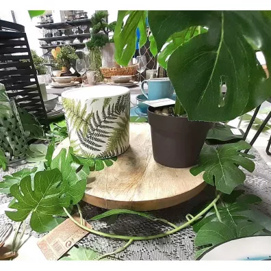 Excellent Houseware Taca okrga na nkach drewno mango