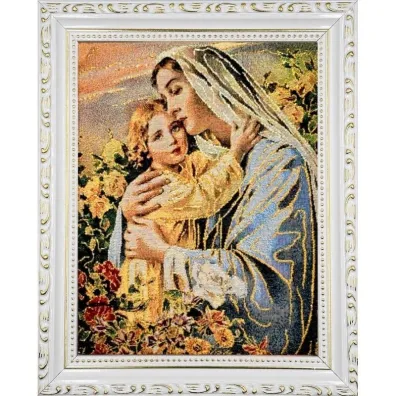 Obraz Haftowany Matka Bo�a z dzieci�tkiem 27,5x22