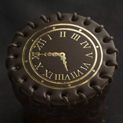 Q-Workshop Kubek skrzany Steampunk - brzowo-zoty
