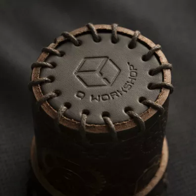 Q-Workshop Kubek skrzany Steampunk - brzowo-zoty