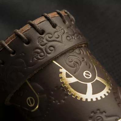 Q-Workshop Kubek skrzany Steampunk - brzowo-zoty