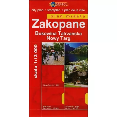 Zakopane plan miasta 1:13000 Bukowina Tatrza�ska Nowy Targ/Europilot//