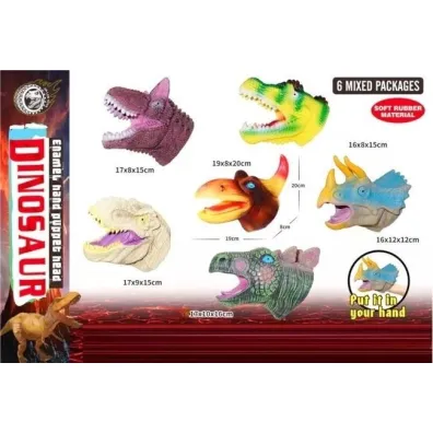 Pacynka g�owa dinozaura z mi�kkiej gumy MIX Merkpol