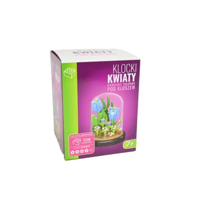 Klocki kwiaty - niebieskie tulipany pod kloszem, 558 element�w