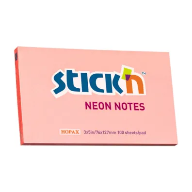 Stickn Notes samoprzylepny neon r�owy 12.7 x 7.6 cm