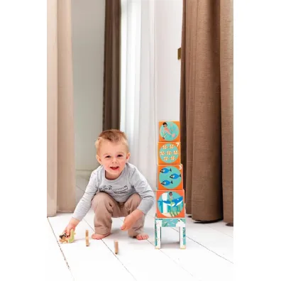 Piramida edukacyjna i drewniane figurki Ocean Scratch