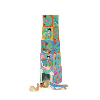 Piramida edukacyjna i drewniane figurki Ocean Scratch