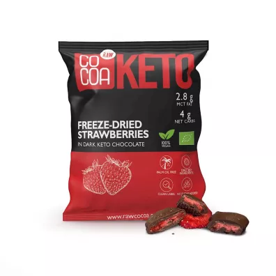 Cocoa Truskawki w czekoladzie ciemnej bez dodatku cukrw keto 40 g Bio