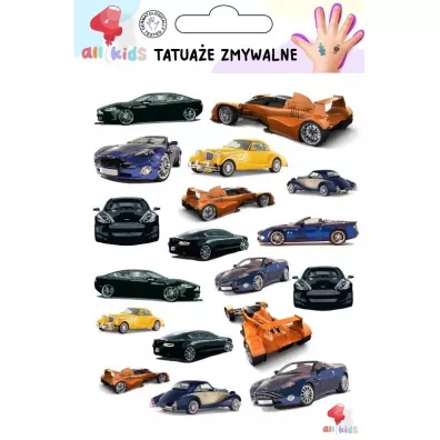 Tatuae zmywalne dla dzieci Samochody All4Kids