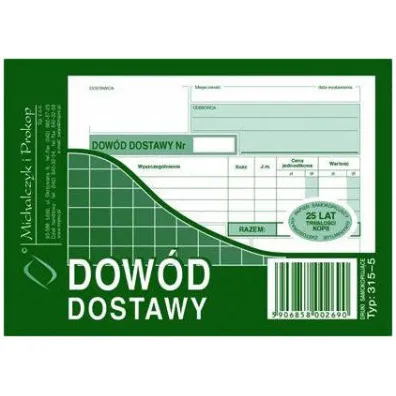 Michalczyk i Prokop Dow�d dostawy A6 315-5 80 kartek