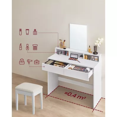 Songmics Biaa toaletka z lustrem 100 cm Glamour
