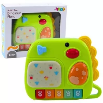 Leantoys Interaktywne pianinko dla malucha dinozaur zielony