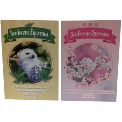 Karnet B6 Serdeczne �yczenia zwierz�ta lub natura mix