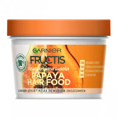 Garnier Fructis Papaya Hair Food regeneruj�ca maska do w�os�w zniszczonych 390 ml