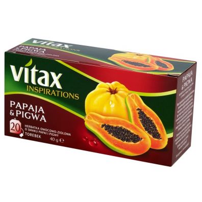 Vitax Inspirations Herbata owocowa Papaja i pigwa 20 x 2 g