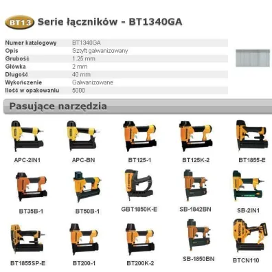 Bostitch Sztyfty bt13 40mm 5000 szt.